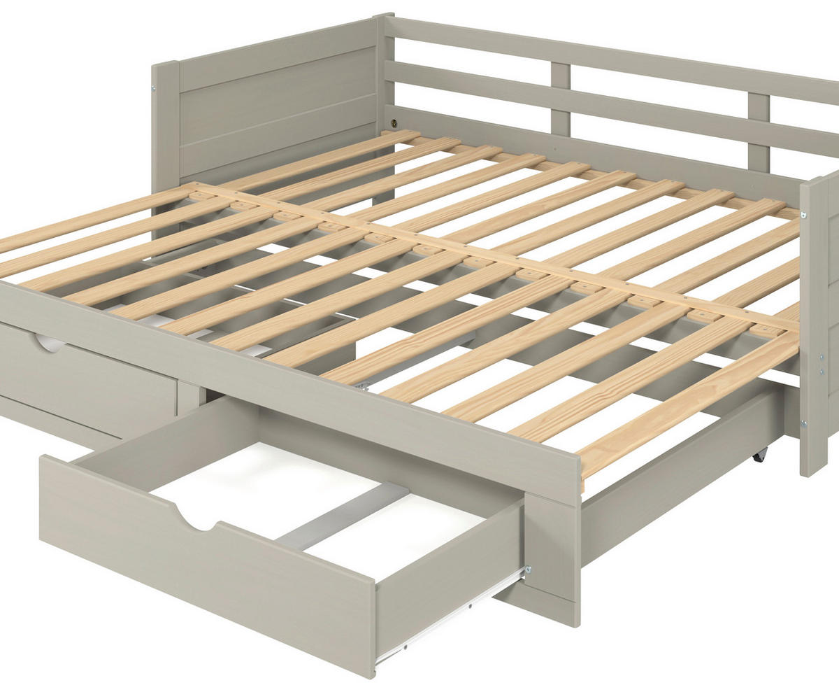 AUSZIEHBETT 200/100 cm Taupe  - Taupe/Naturfarben, Modern, Holz/Holzwerkstoff (200/100cm) - MID.YOU