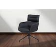 ARMLEHNSTUHL  Stoffauswahl, Sitzfläche 360° drehbar, automatische Rückholfunktion Webstoff  Schwarz  - Schwarz, Design, Textil/Metall (62/92/66cm) - Dieter Knoll