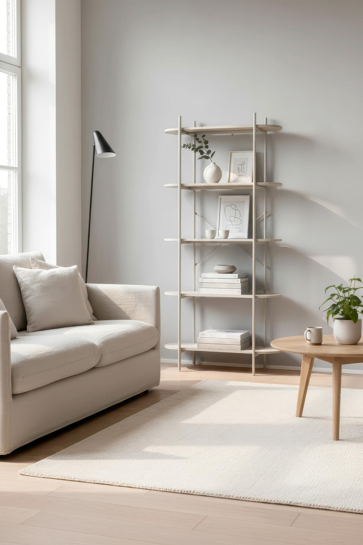 REGAL bež  metal, drvni materijal  - bež, Design, drvni materijal/metal (80/174/34,5cm) - MID.YOU