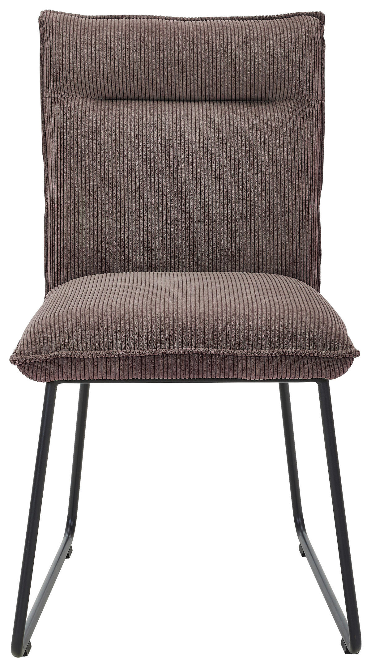 STUHL  in Eisen Feincord  - Taupe/Schwarz, Design, Textil/Metall (47/87/62cm) - Johann Jakob
