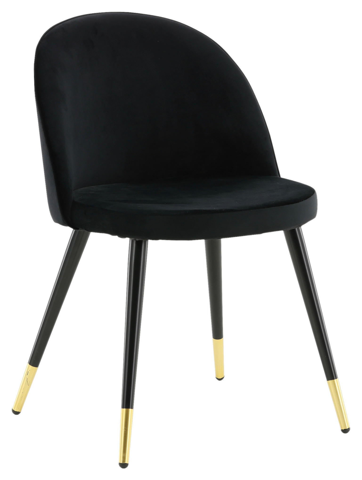 STUHL-SET 2 Stück  in Stahl Velours Metall, Textil  - Messingfarben/Schwarz, Design, Textil/Metall (57/76.5/50cm) - Livetastic