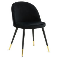 STOLSET 2 styck stål velour  - mässingsfärgad/svart, Design, metall/textil (57/76.5/50cm) - Livetastic