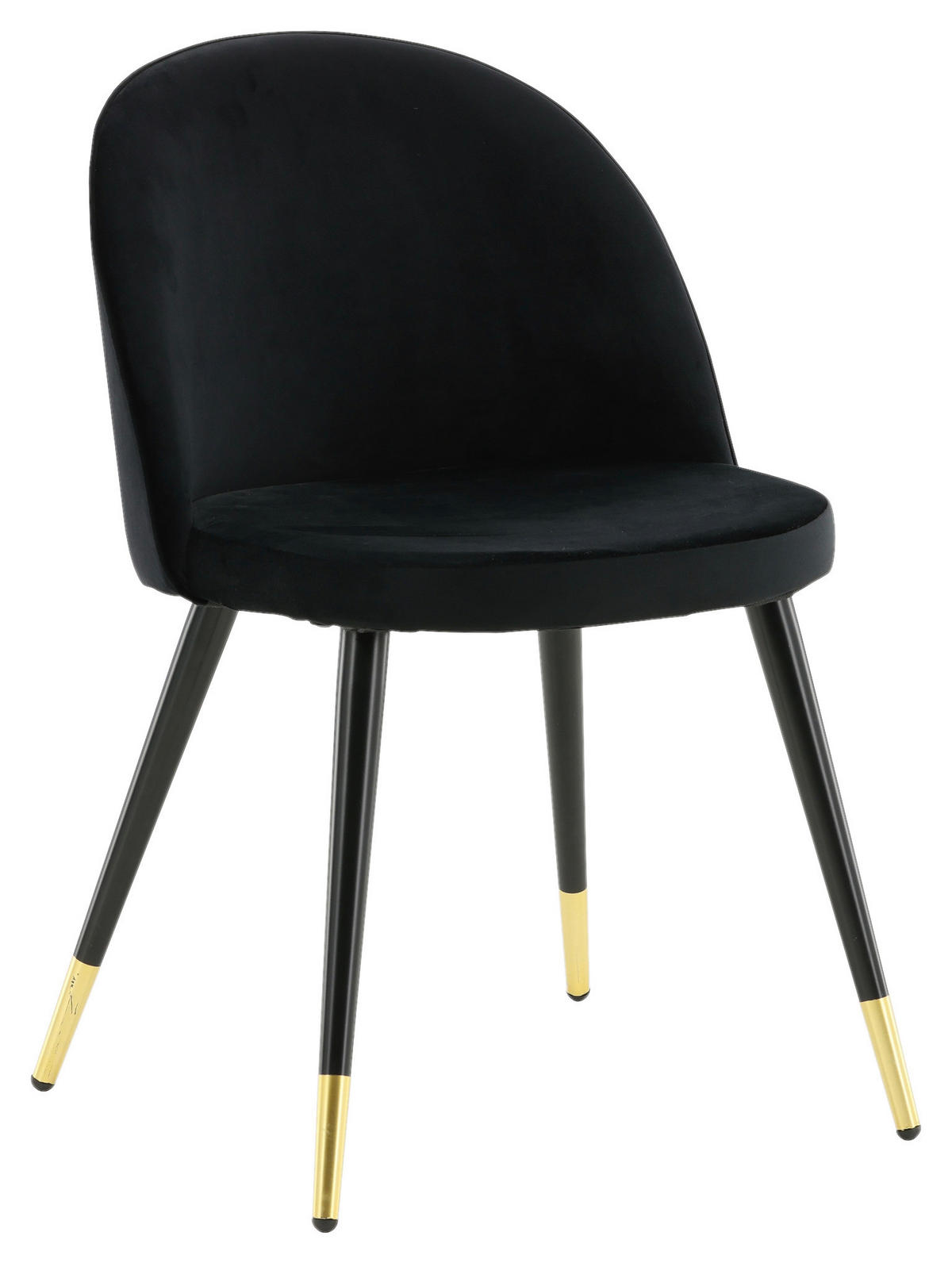 STOLSET 2 styck stål velour  - mässingsfärgad/svart, Design, metall/textil (57/76.5/50cm) - Livetastic