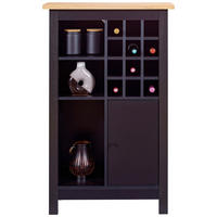 WEINSCHRANK  - Schwarz/Eiche Artisan, Design, Holzwerkstoff/Metall (77/124/33cm) - Livetastic