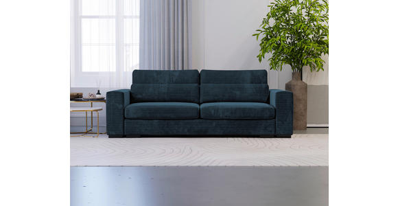 SCHLAFSOFA Flachgewebe Dunkelblau  - Schwarz/Dunkelblau, KONVENTIONELL, Kunststoff/Textil (236/78/114cm) - Carryhome