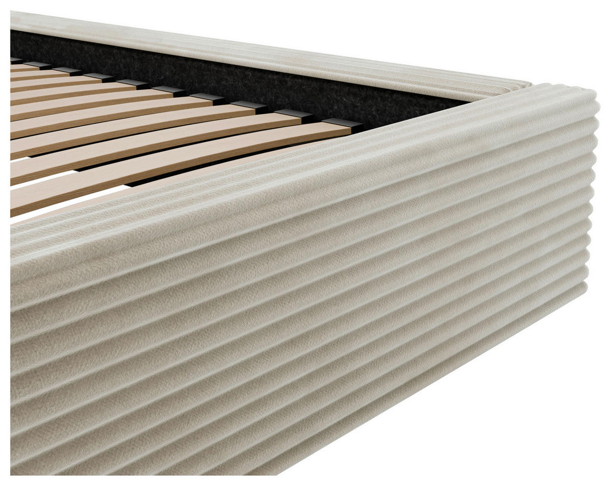 POLSTERBETT Lattenrost, Bettkasten 180/200 cm  in Beige  - Beige/Schwarz, Design, Holz/Kunststoff (180/200cm) - Boxxx