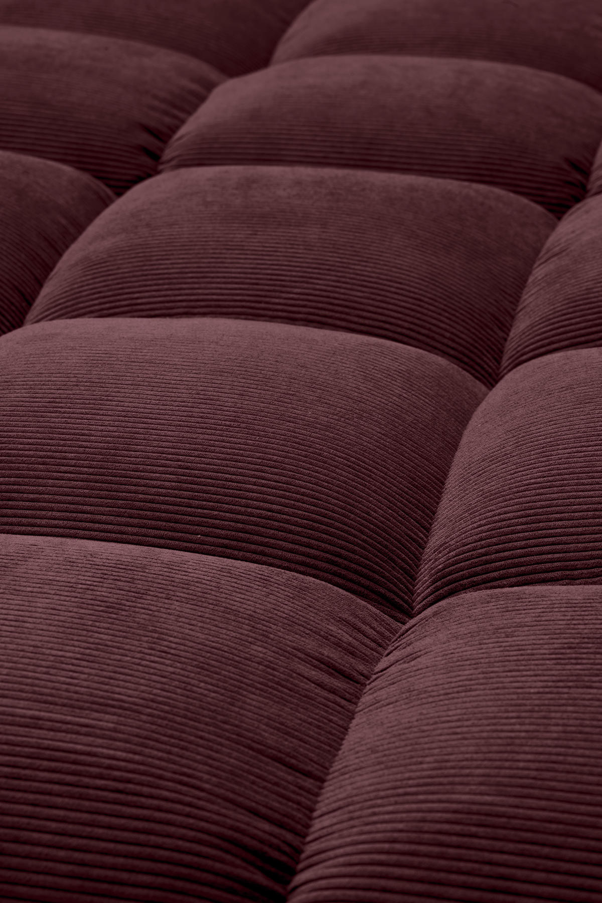 ECKSOFA Ottomane links, Eckteil  Bordeaux Feincord  - Bordeaux/Schwarz, Design, Holz/Textil (215/288cm) - Pure Home Lifestyle