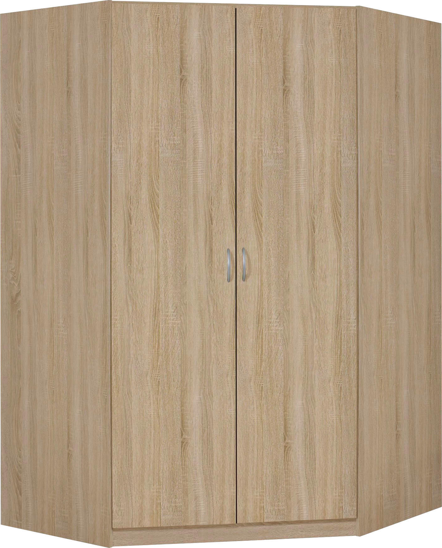 KOTNA OMARA, hrast sonoma  - barve aluminija/hrast sonoma, Konvencionalno, umetna masa/leseni material (117/197/52,2cm)