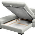 ECKSOFA  in Flachgewebe Weiß  341/204 cm  - Schwarz/Weiß, Design, Textil/Metall (341/204cm) - Xora