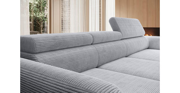 ECKSOFA  in Cord Dunkelgrau  277/174 cm  - Dunkelgrau/Schwarz, KONVENTIONELL, Textil/Metall (277/174cm) - Carryhome