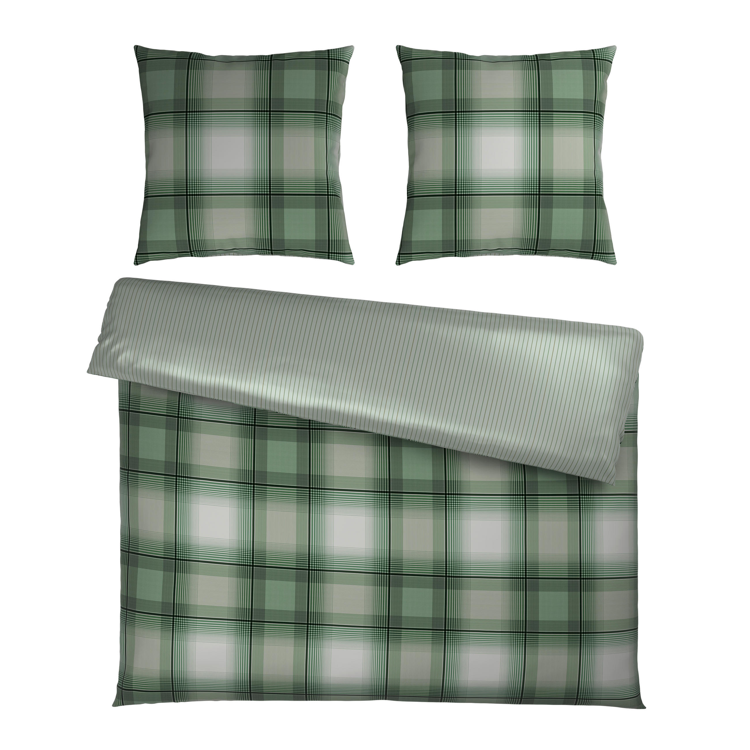 WENDEBETTWÄSCHE Satin 200/200 cm  - Grün, Textil (200/200cm) - Novel