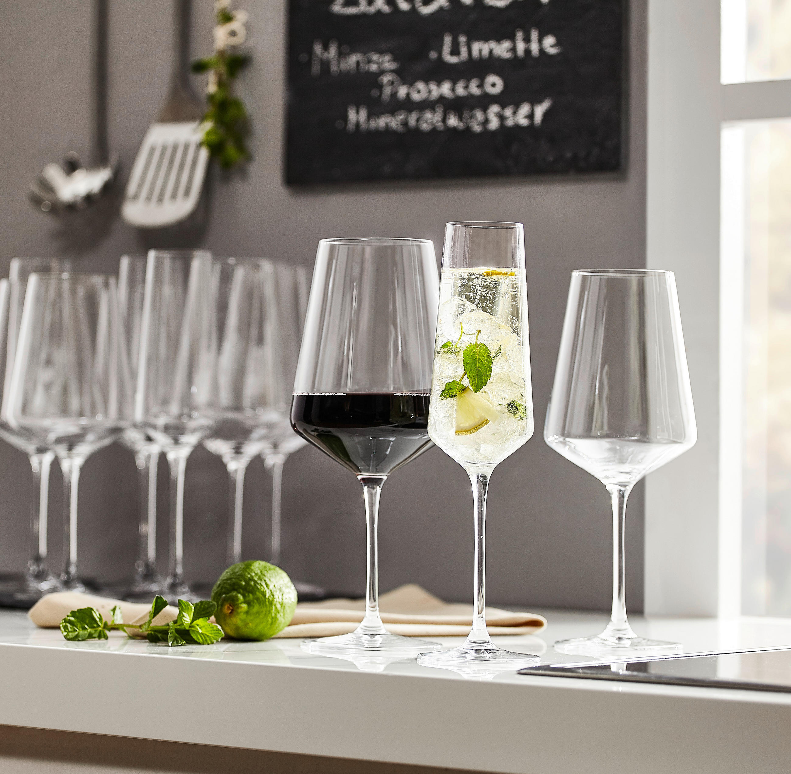 GLASSET Puccini 18 delar - transparent, Design, glas (57,30/26,90/32,90cm) - Leonardo