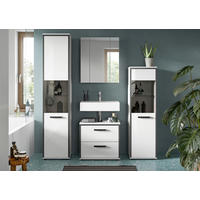 BADEZIMMER  in 140 cm  - Weiß Hochglanz/Schwarz, MODERN, Holzwerkstoff/Kunststoff (140cm) - MID.YOU