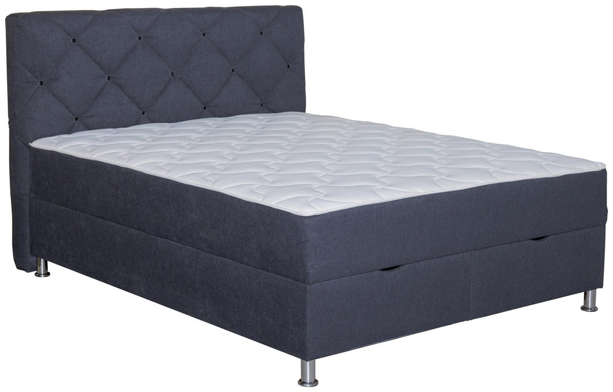 BOXBETT 180/200 cm  in Anthrazit  - Chromfarben/Anthrazit, Design, Kunststoff/Textil (180/200cm) - Boxxx