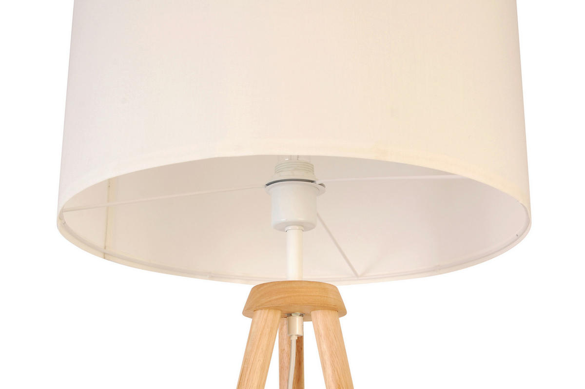 STEHLEUCHTE 45/153 cm    - Nussbaumfarben/Weiß, Trend, Holz/Kunststoff (45/153cm) - Novel