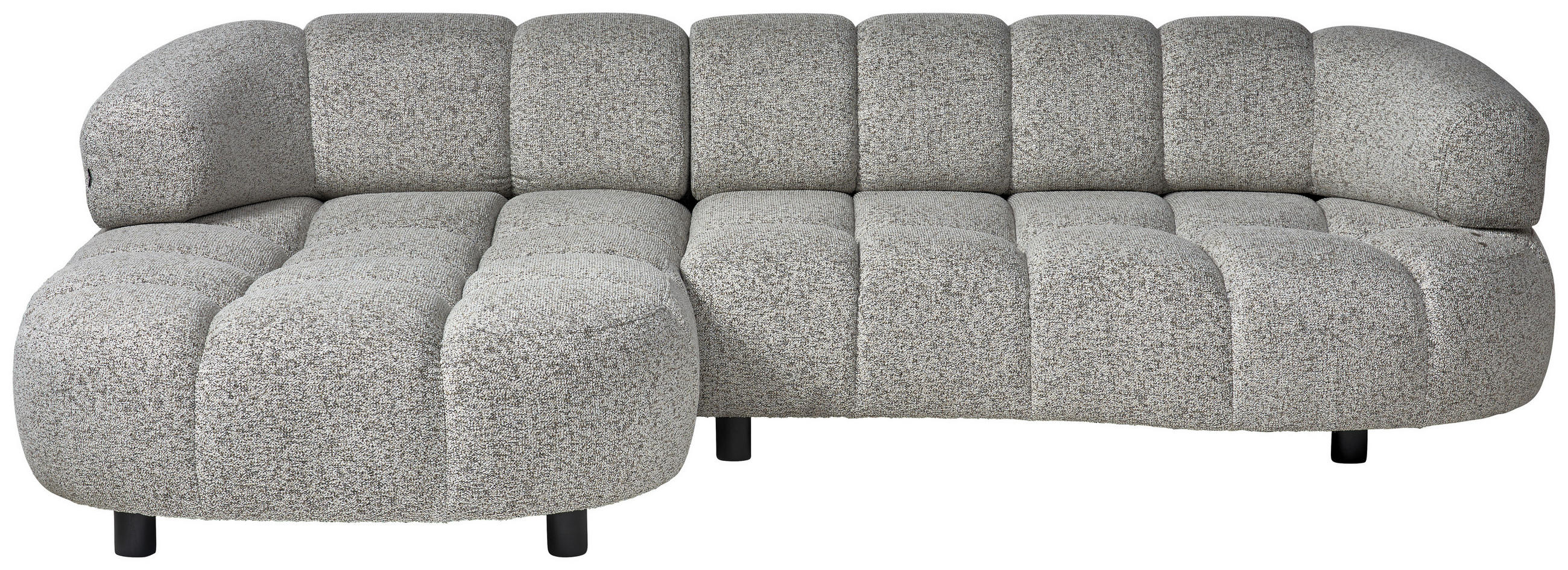 ECKSOFA in Webstoff Greige  - Greige/Schwarz, Design, Holz/Textil (183/284cm) - Welnova
