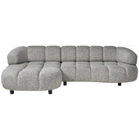 ECKSOFA in Webstoff Greige  - Greige/Schwarz, Design, Holz/Textil (183/284cm) - Welnova
