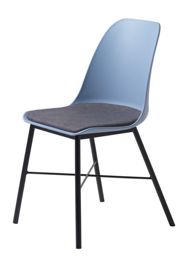 STOL  - blå/svart, Design, metall/textil (47/83/54cm) - Best Price