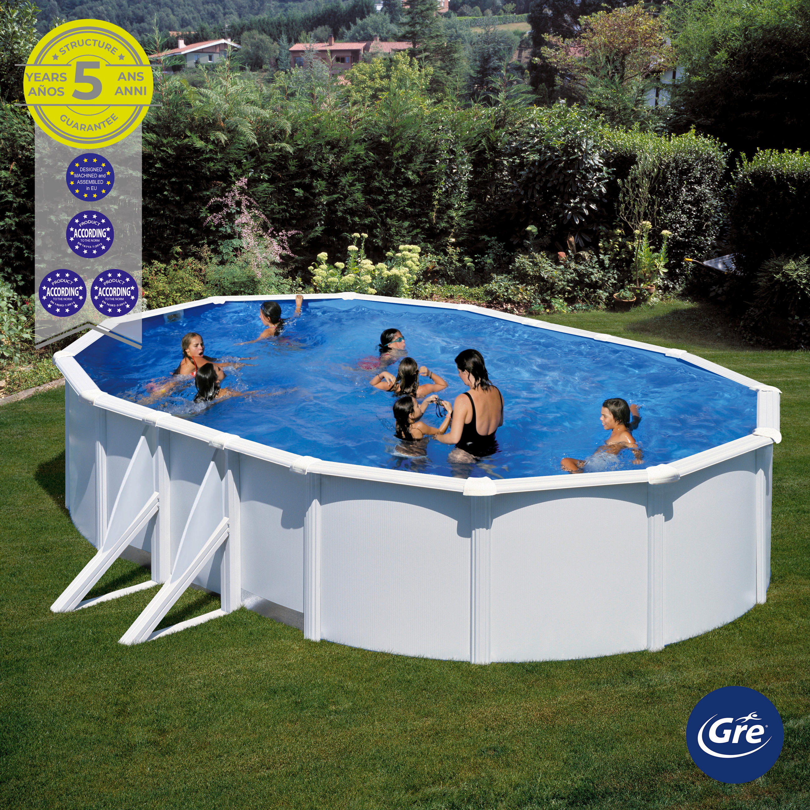 POOL-SET 2024 500/300/120 cm  - Weiß, KONVENTIONELL, Metall (500/300/120cm) - Gre