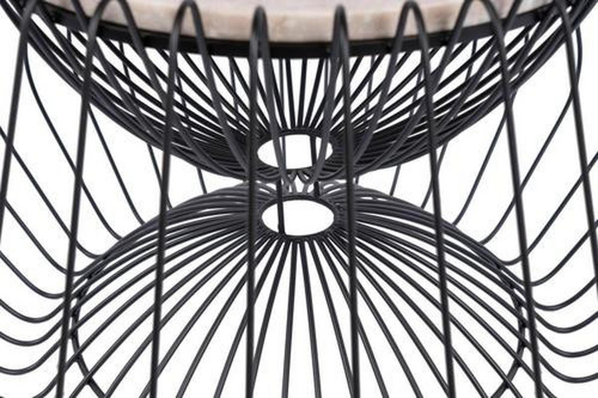 PRÍRUČNÝ STOLÍK, hnedá, čierna - hnedá/čierna, Basics, kov/kameň (60/60/35cm)