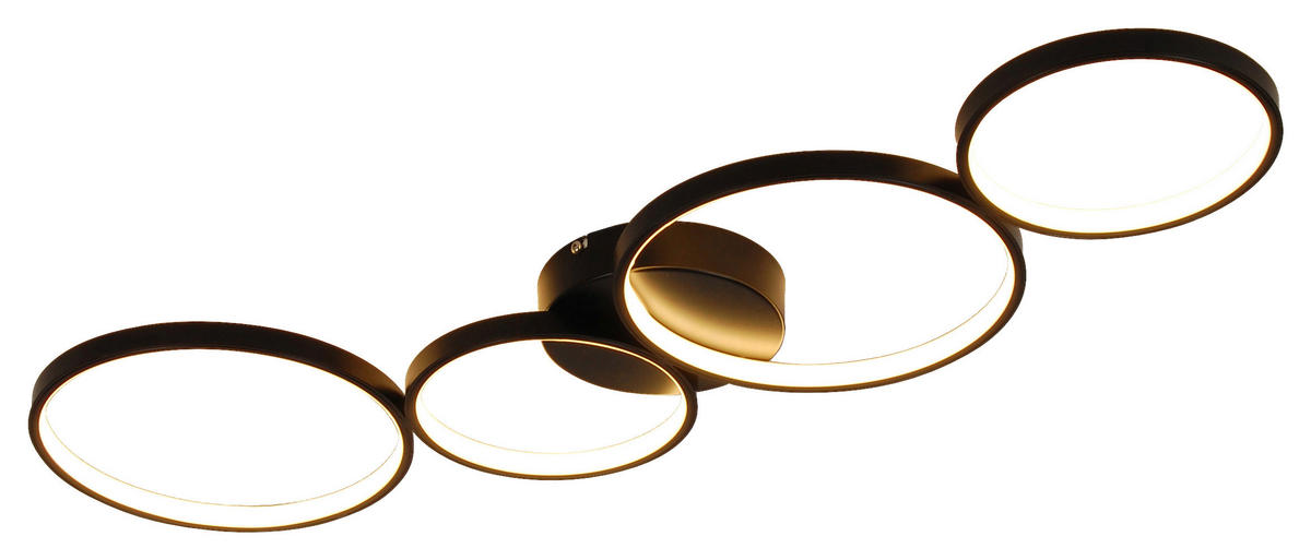 LED-DECKENLEUCHTE - Schwarz, Trend, Kunststoff/Metall (87,5/37/5,5cm) - Novel