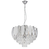 KRONLEUCHTER 52/139 cm   - Klar/Chromfarben, KONVENTIONELL, Kunststoff/Metall (52/139cm) - Globo