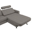 ECKSOFA in Webstoff Grau  - Schwarz/Grau, Design, Kunststoff/Textil (257/165cm) - Xora