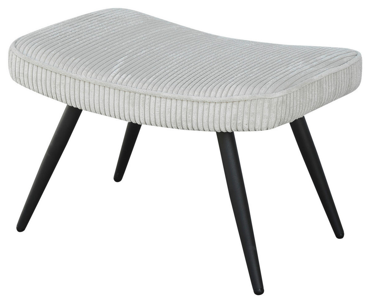 HOCKER Cord Elfenbein  - Elfenbein/Schwarz, Basics, Textil/Metall (60/39/41cm) - MID.YOU