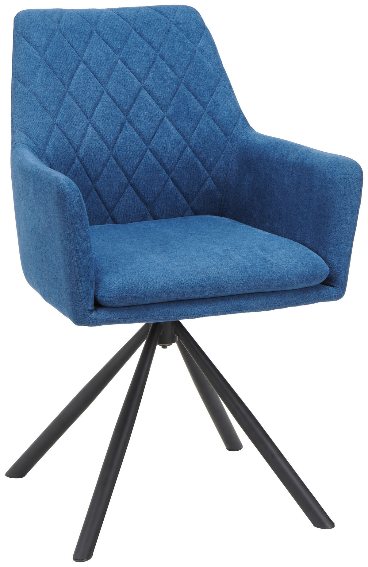 STOLIČKA S PODRÚČKAMI, železo, tkaná textília, modrá, čierna - modrá/čierna, Design, kov/textil (62/88/61cm) - Hom`in