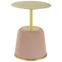 BEISTELLTISCH in Holzwerkstoff, Metall, Textil  - Goldfarben/Rosa, Design, Holzwerkstoff/Textil (40/55cm) - Kayoom
