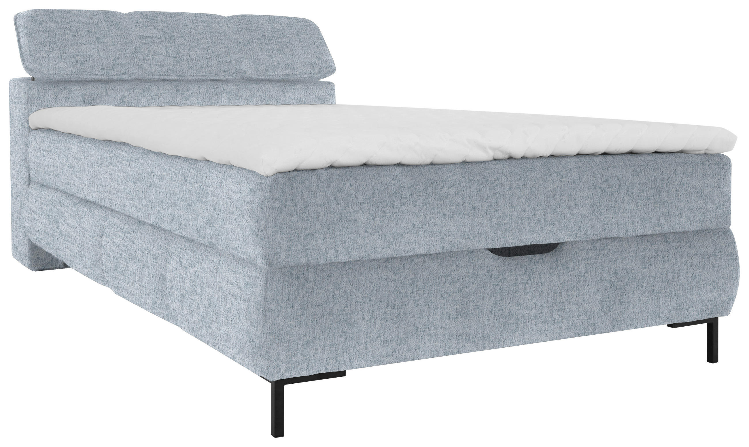 BOXBETT 120/200 cm  in Blaugrau  - Blaugrau/Schwarz, KONVENTIONELL, Holz/Holzwerkstoff (120/200cm) - Xora