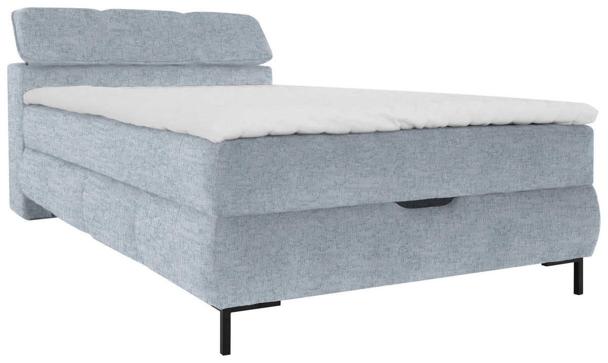BOXBETT 120/200 cm  in Blaugrau  - Blaugrau/Schwarz, Konventionell, Holz/Holzwerkstoff (120/200cm) - Xora