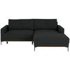 ECKSOFA in Anthrazit  - Anthrazit/Schwarz, Modern, Textil/Metall (238/162cm) - Ondega