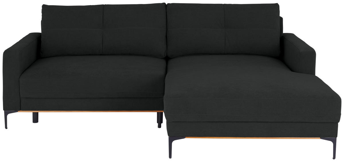 ECKSOFA in Anthrazit  - Anthrazit/Schwarz, Modern, Textil/Metall (238/162cm) - Ondega