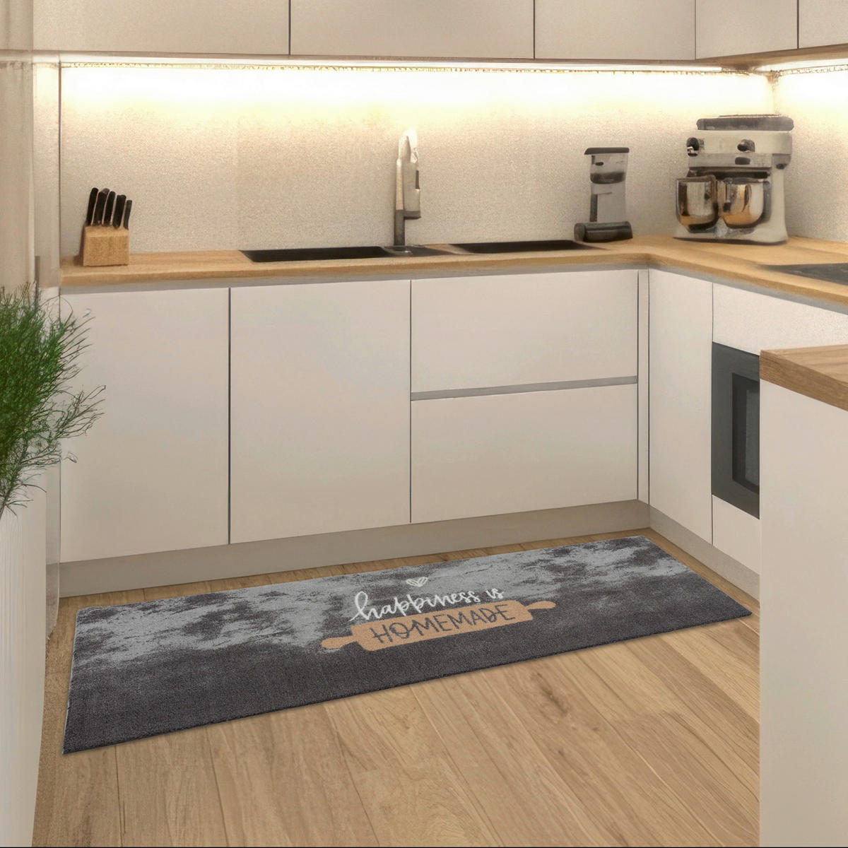 KÜCHENLÄUFER 50/150 cm Miabella Dunkelgrau  - Dunkelgrau, Basics, Kunststoff (50/150cm) - Astra