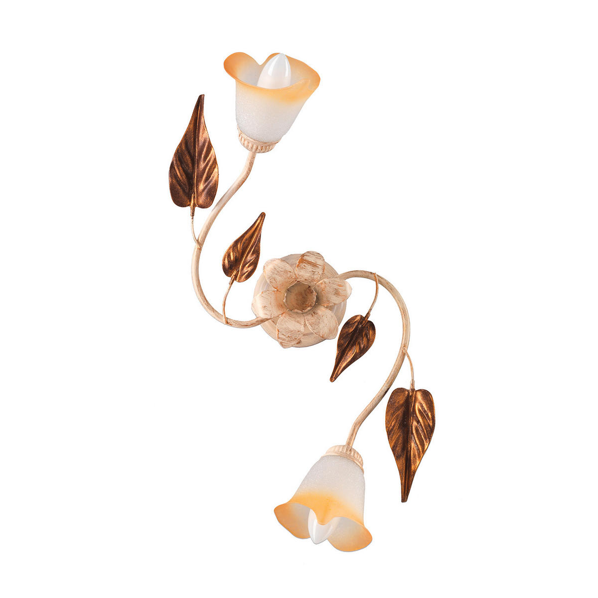 DECKENLEUCHTE 60/23/26 cm   - Beige/Weiß, ROMANTIK / LANDHAUS, Glas/Metall (60/23/26cm)