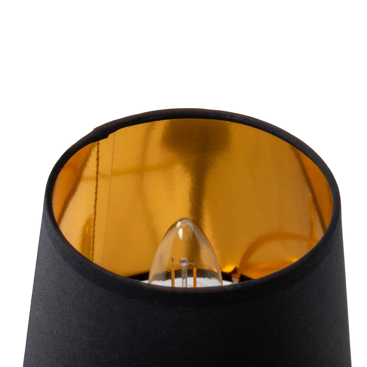 TISCHLEUCHTE 45/18 cm   - Goldfarben/Schwarz, LIFESTYLE, Keramik/Textil (45/18cm) - Näve
