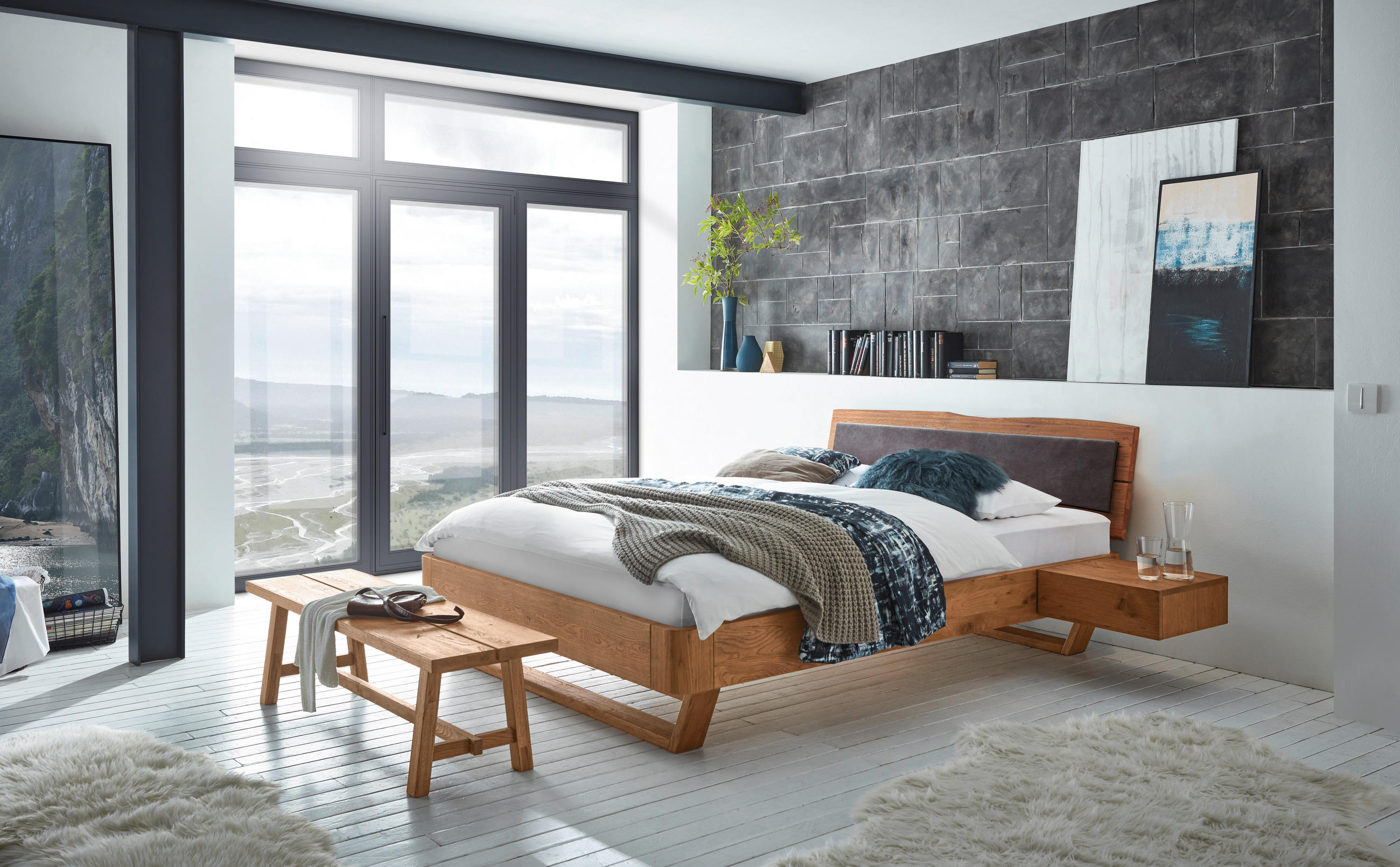 BETT 160/200 cm  in Eichefarben  - Eichefarben, Natur, Holz (160/200cm) - Hasena