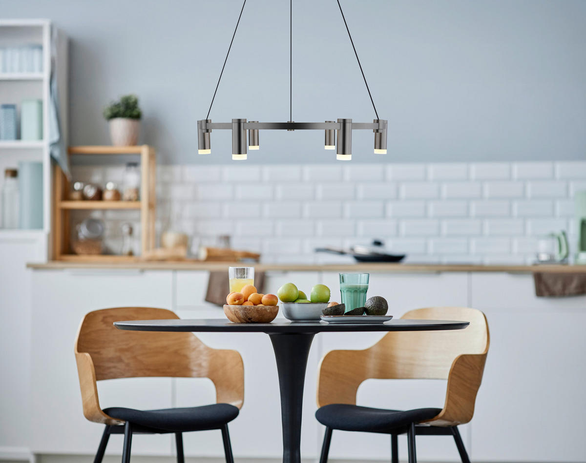 HÄNGELEUCHTE 62/120 cm  - Anthrazit/Opal, Trend, Kunststoff/Metall (62/120cm) - Collet's Monde