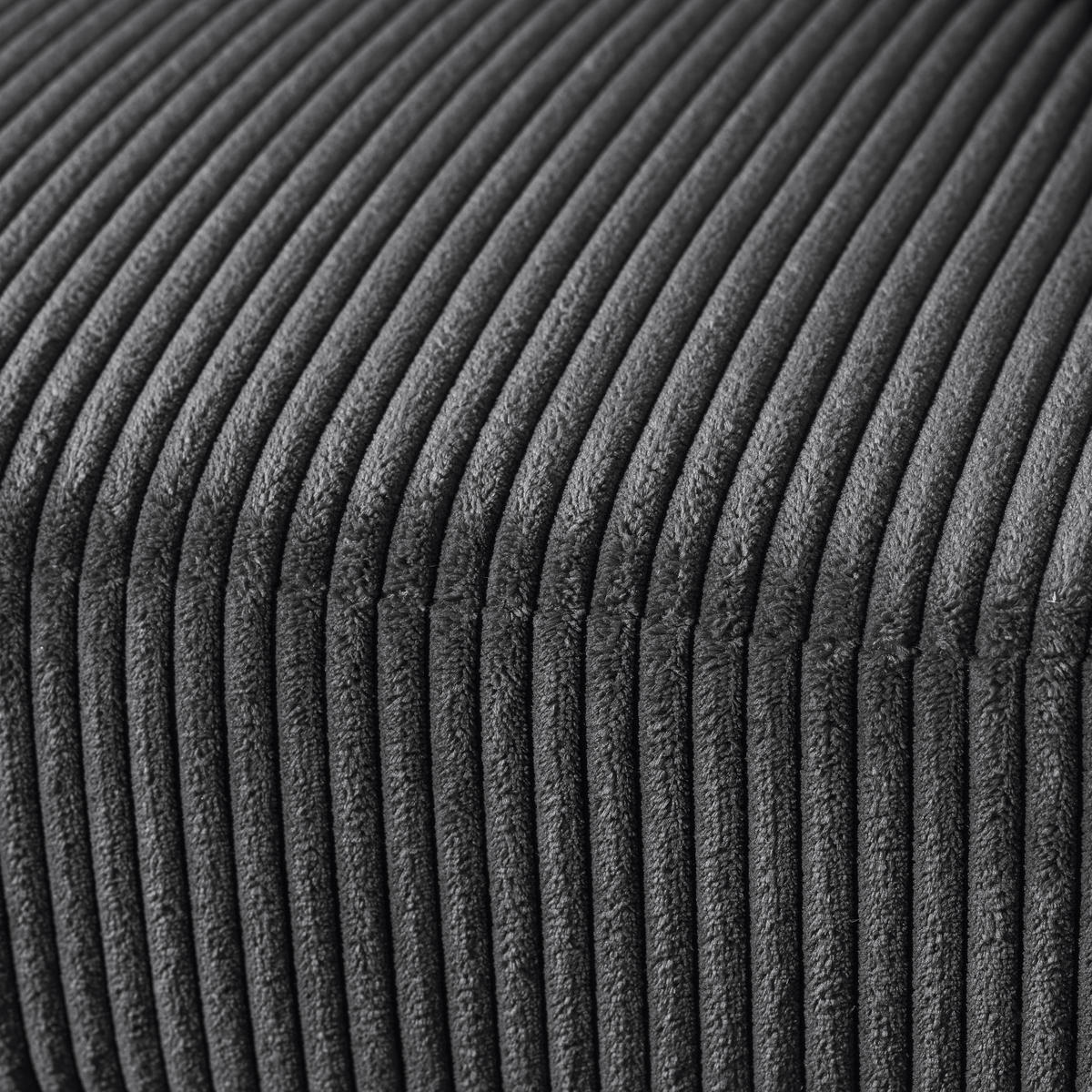 ECKSOFA inkl.Funktionen Anthrazit Cord  - Anthrazit/Schwarz, Design, Kunststoff/Textil (174/259cm) - Cantus