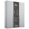 DREHTÜRENSCHRANK in Grau, Hellgrau  - Hellgrau/Grau, Trend, Glas/Holzwerkstoff (151/235/60cm) - Novel
