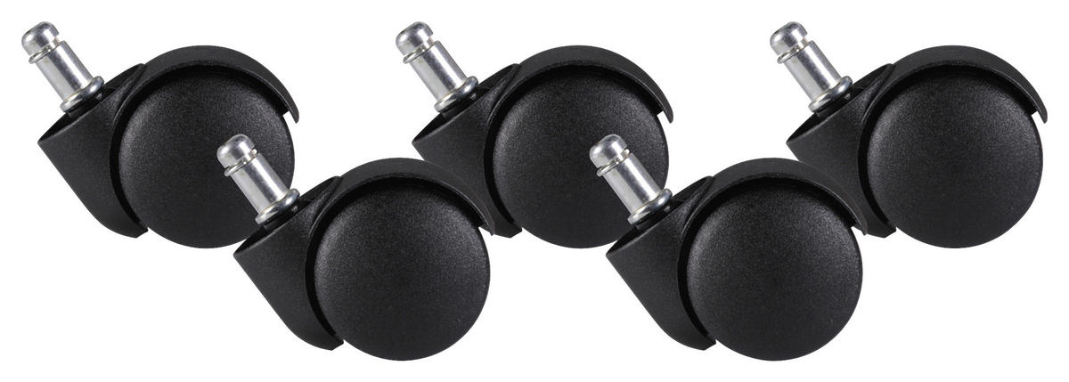 DREHSTUHLROLLE  - Schwarz, Basics, Kunststoff (5cm) - MID.YOU