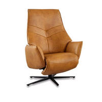 RELAXAČNÍ KŘESLO, kůže, jantarové barvy - jantarové barvy/barvy chromu, Design, kov/kůže (74/82/113cm) - Himolla