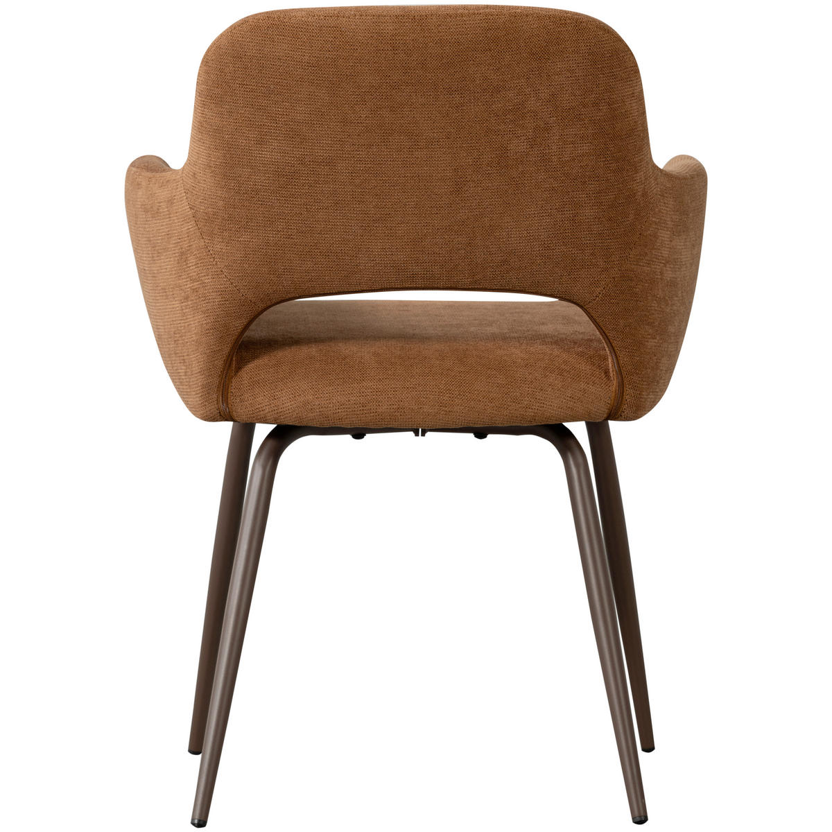 ARMLEHNSTUHL-SET 2 Stück gepolsterte Armlehnen Webstoff  - Dunkelbraun/Braun, MODERN, Textil/Metall (58/80/58cm) - Livetastic