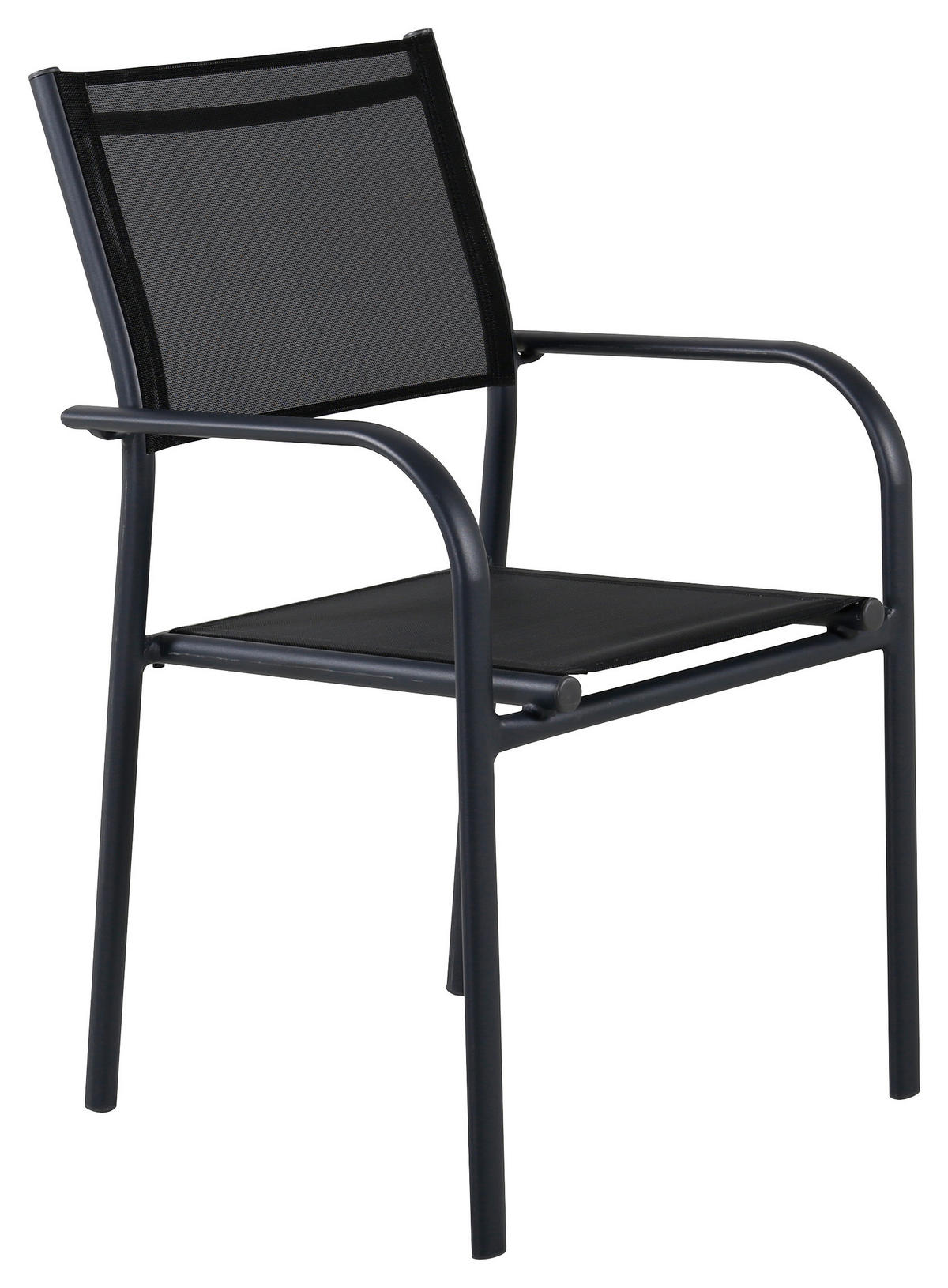 STAPELSESSEL Aluminium Schwarz  - Schwarz, KONVENTIONELL, Metall (56/90/55cm) - Gardenson