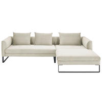 ECKSOFA in Cord Creme  284/178 cm  - Creme/Schwarz, KONVENTIONELL, Textil/Metall (284/178cm) - Hom`in