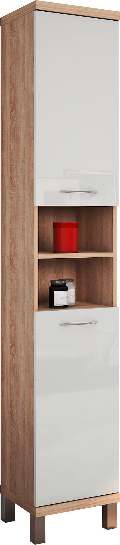 STRANSKA OMARA 33/190/33 cm  - barve kroma/bela, Moderno, leseni material (33/190/33cm) - Ti'me