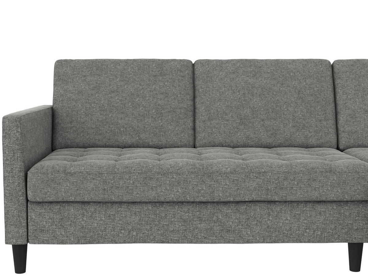 ECKSOFA PALERMO Anthrazit Webstoff, Leinenoptik Schlaffunktion, Stauraum  - Anthrazit/Schwarz, Basics, Kunststoff/Textil (213/154cm) - Livetastic