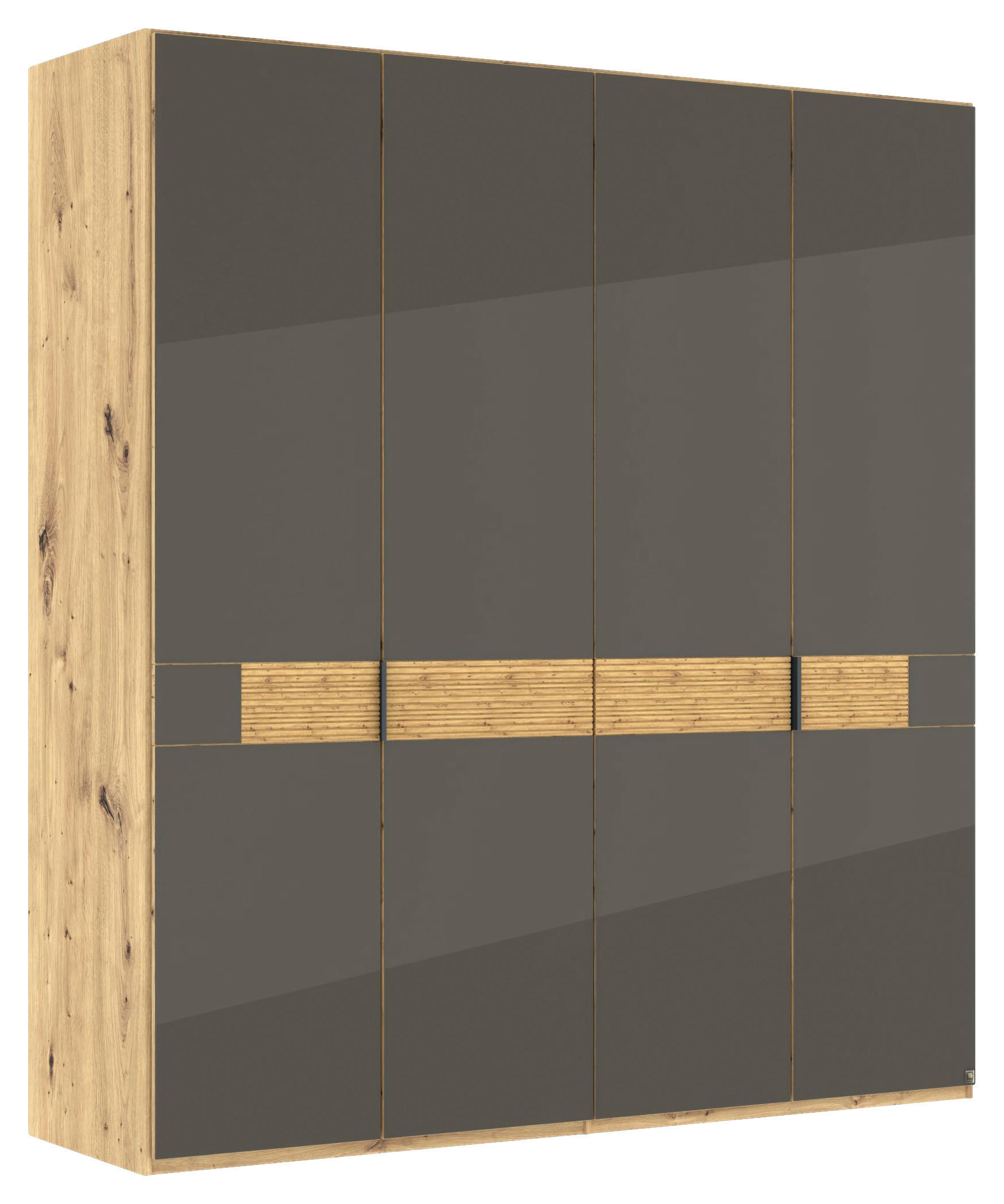 Musterring Drehtürenschrank Braun, Eiche Bianco 200x216x58 cm