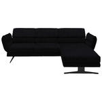ECKSOFA in Flachgewebe Schwarz  279-327/176-217 cm  - Schwarz, Design, Textil/Metall (279-327/176-217cm) - Dieter Knoll